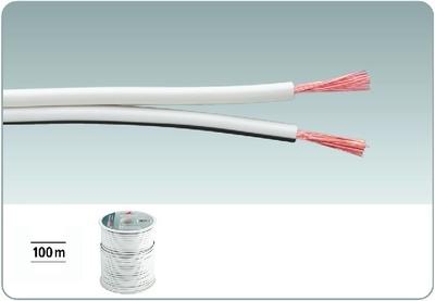 "Højttalerkabel 100m Hvid SPC-75/WS  0,75mm2 kobber