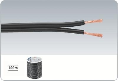 Højttalerkabel 100m Sort Kobberbelagt 2x0,75mm2 - SPC-70/SW