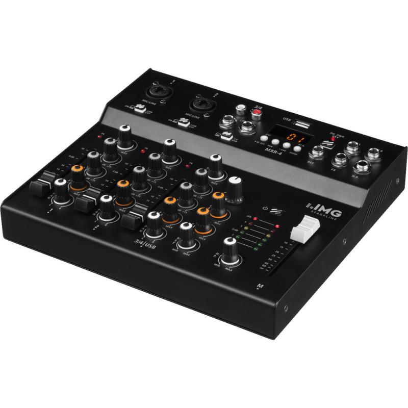 MXR-4 Lydmixer med Bluetooth og DSP Effekt - 4-Kanal USB Interface