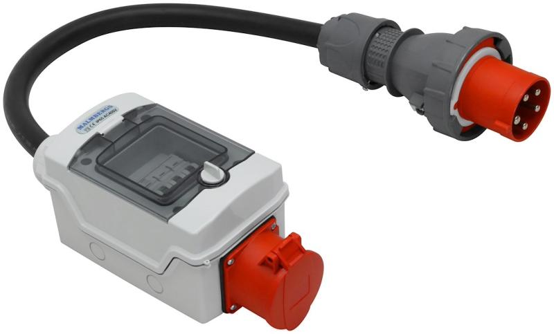 63A - 32A overgangs adaptor med forsikring