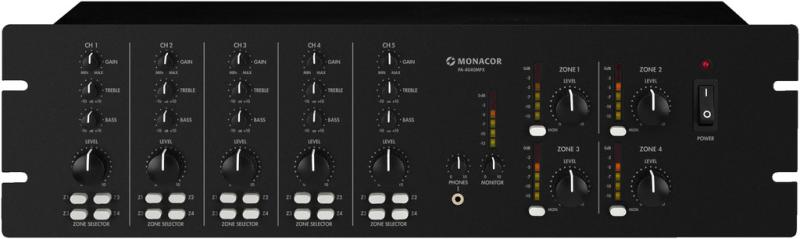 Monacor PA-4040MPX Installations Mixer med 4 Zoner