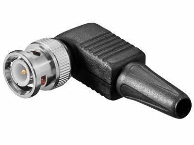 BNC-Kabel stik 90Â° Han skrueterminal til RG58 Kabelmontering - Ø5mm