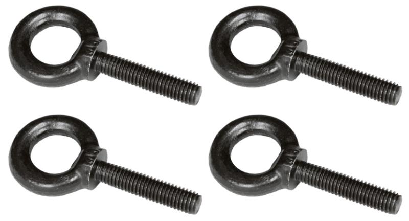 Caymon Øjebolt / Ringbolt M6 x 30mm, Ø17mm - WLL 70 kg - Sort - 4 Pack