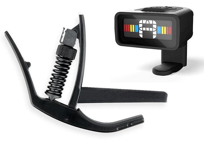 D´Addario PW-CT-12 Mikro tuner + PW-CP-13 NS Classical Capo bundle