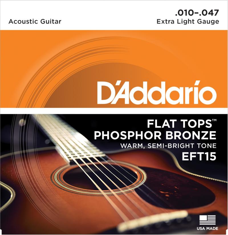DÂ´Addario EFT15 - Extra Light Flat Tops Western-strenge 010-047