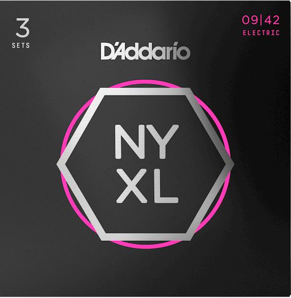 D'Addario NYXL0942-3P 3 pack El-guitar strenge 0.09 - 0.42