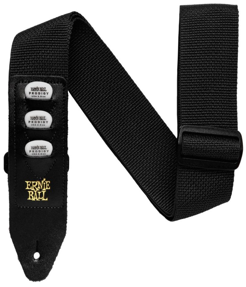 Ernie Ball Nylon Guitarrem med plekterholder - Sort