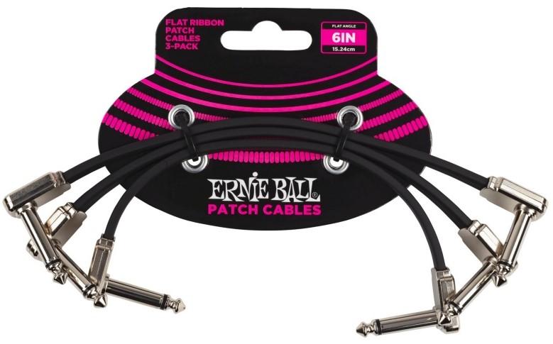 Ernie Ball 6221 Flat Patch kabel 15cm, 3-pack