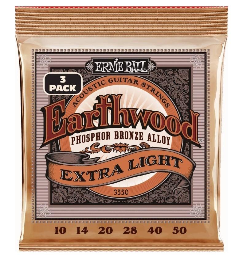Ernie Ball 3550 - PSB Extra Light Western-strenge 010-050 - 3-Pack