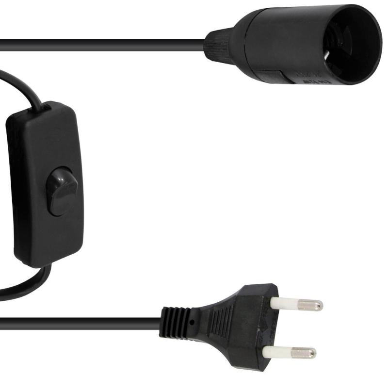 Eurolite E27 Fatning med ledning og switch - 180 cm