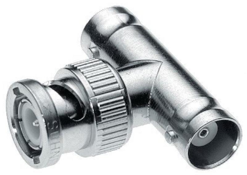 BNC T-stykke 1xHan til 2xHun - 50ohm