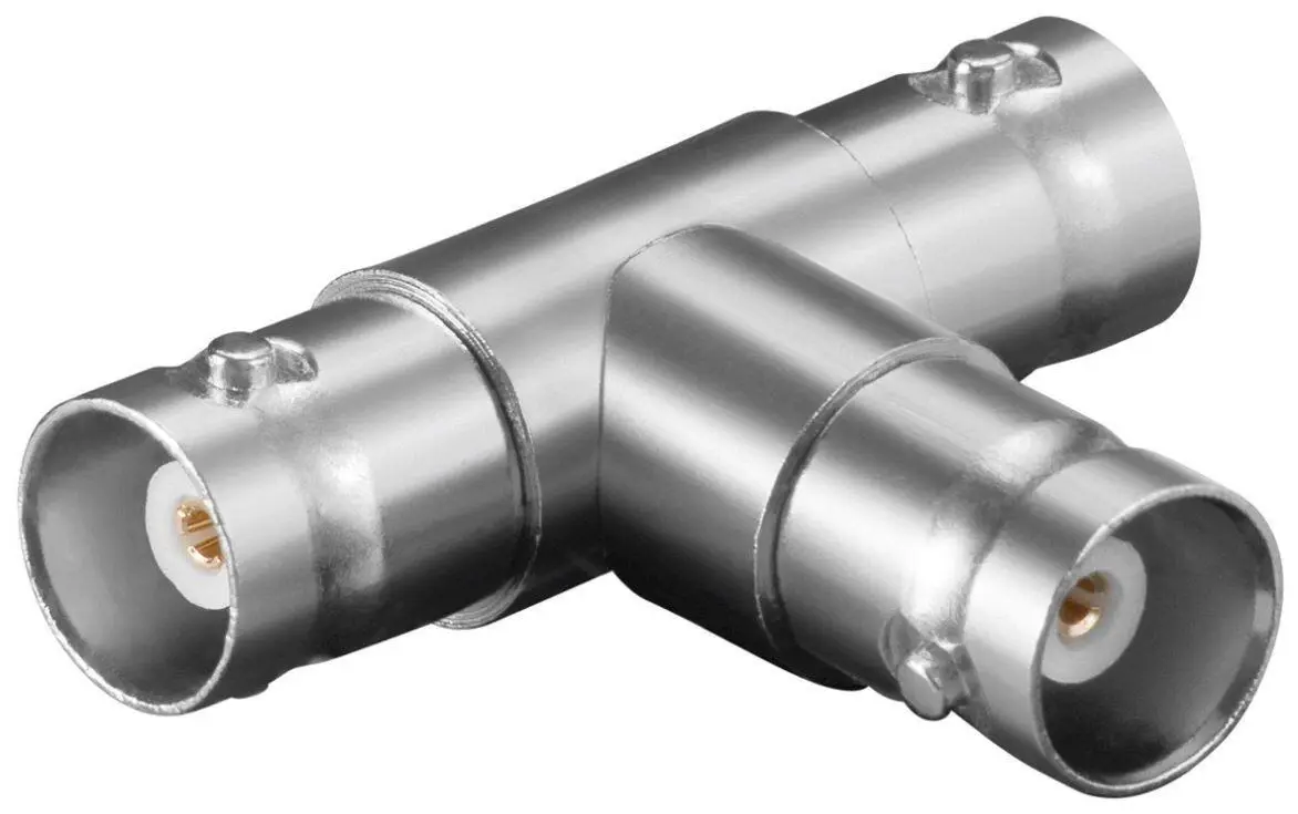 BNC T-stykke 1xHun til 2xHun - 50ohm