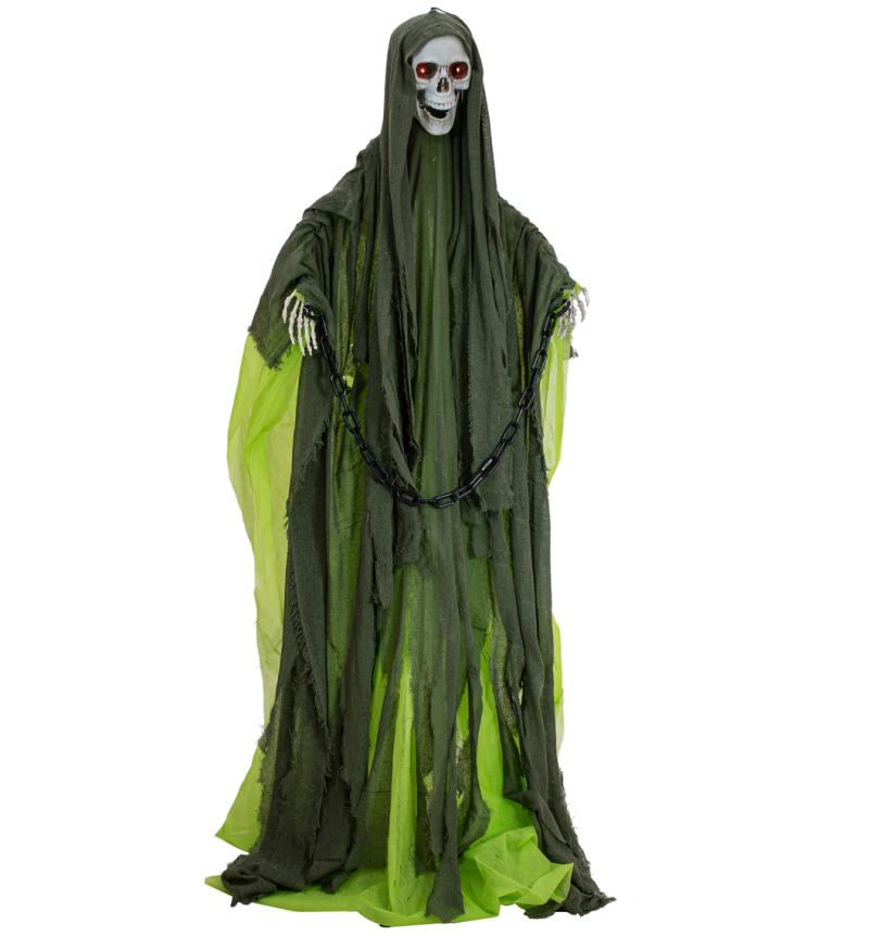 Halloween Full-size Grøn Skelet Figur med effekter - 175 cm