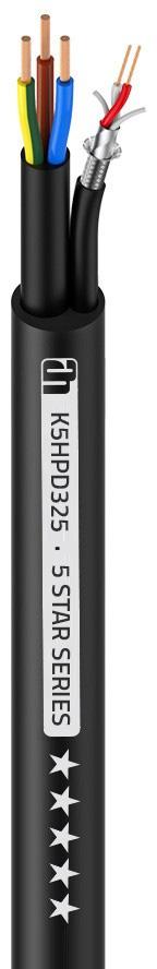 AH 5 STAR HYBRID POWER DMX 325 - Kombi Kabel - 3x2,5mm2 + 2x0,34mm2 - Sort (Metermål)