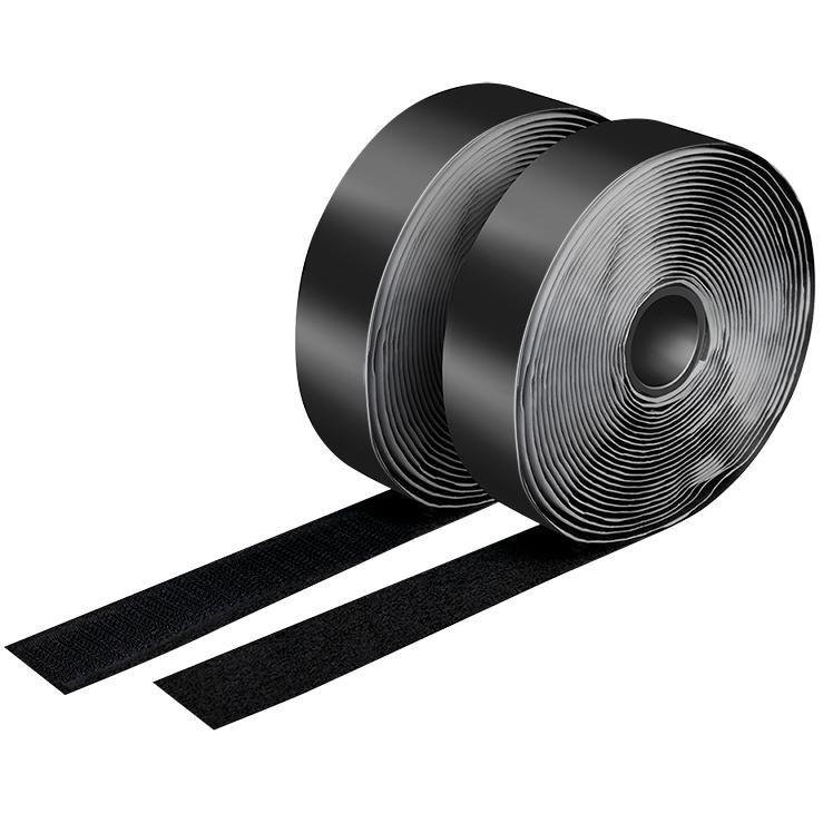 LogiLink - Velcrobånd med klæb 5 m x 25 mm - Sort