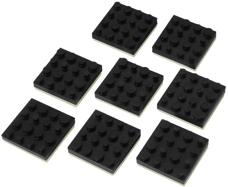 LAV-8 Selvklæbende gummifødder 40x40x9,5mm - 8 Pack