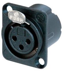 Neutrik NC3FDLX-BAG 3pol XLR Hun Chassis-stik - Sort