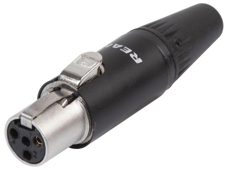 Neutrik REAN RT4FC-B - Hun 4pol Mini XLR TA4F stik - Sort