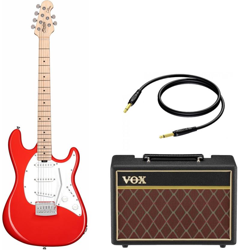 Sterling by Music Man Cutlass CT30SSS El Guitar pakke - Fiesta Red