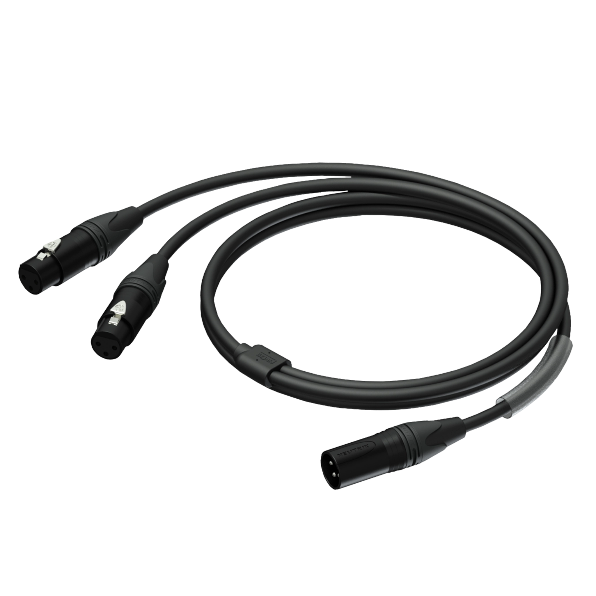 Procab PRA736 - XLR Han til 2x XLR Hun Y-Split kabel - 1,5m
