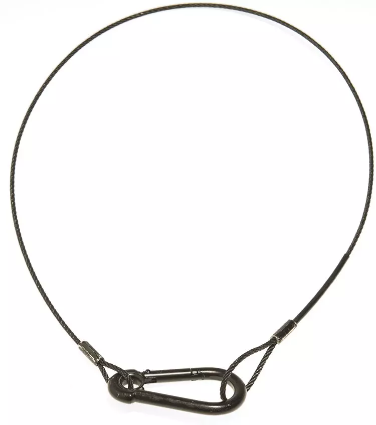 Rope Saftywire 10 kg. / 850 mm. - Sort
