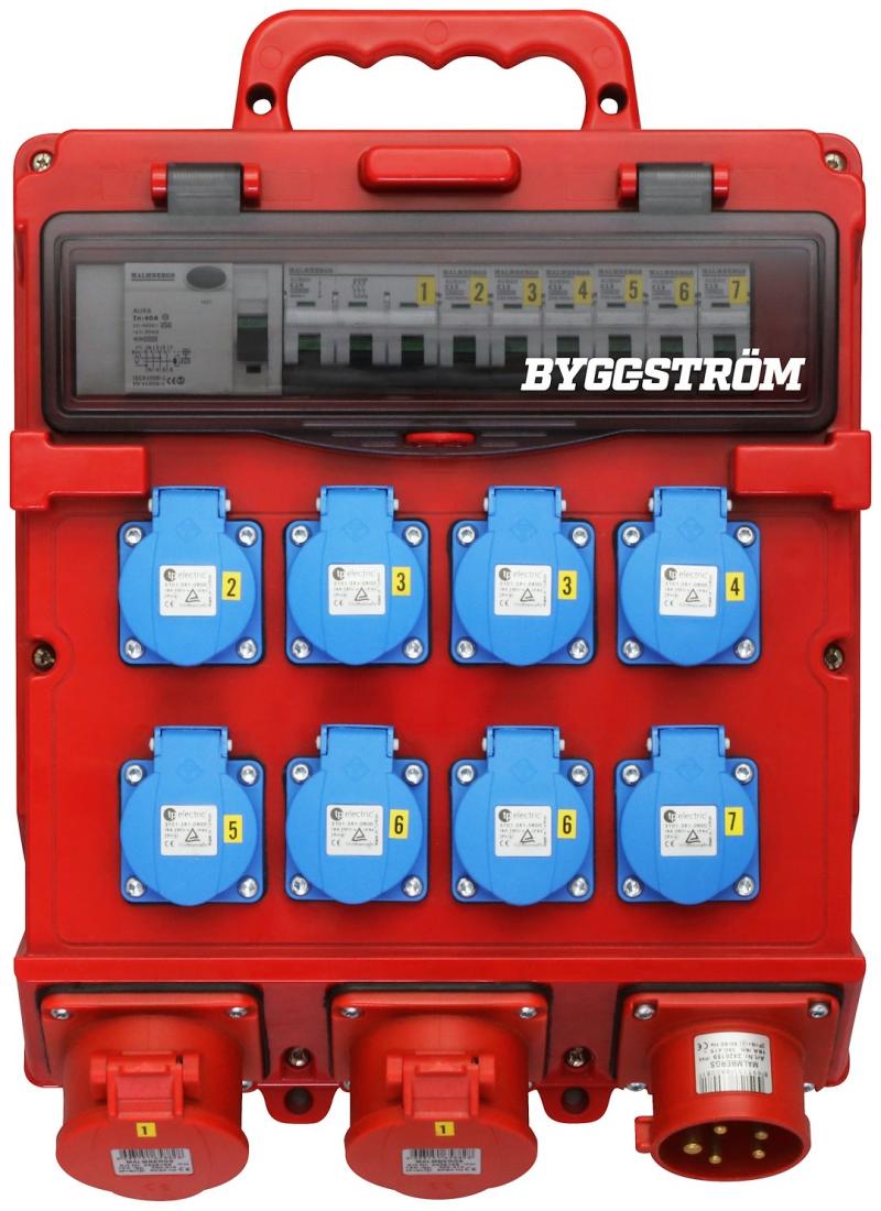 Byggestrømstavle 16A med DK