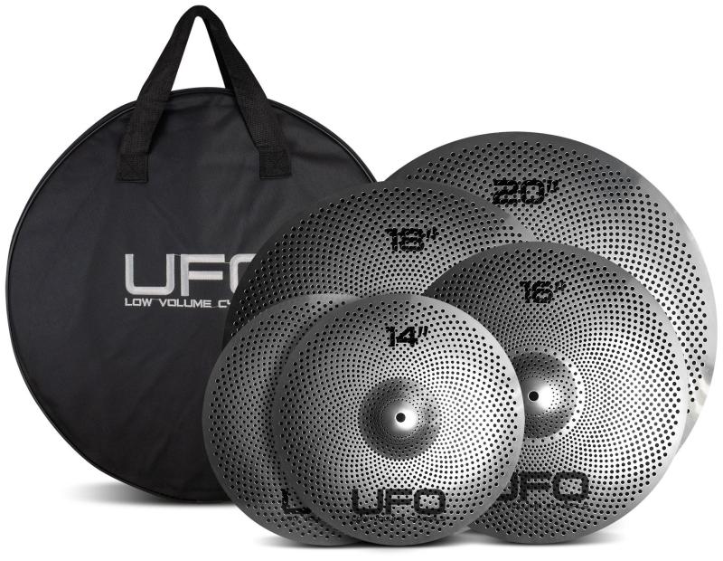 UFO Bækkensæt XL med 14" hihat, 16"+18" Crash, 20" Ride inkl. Taske