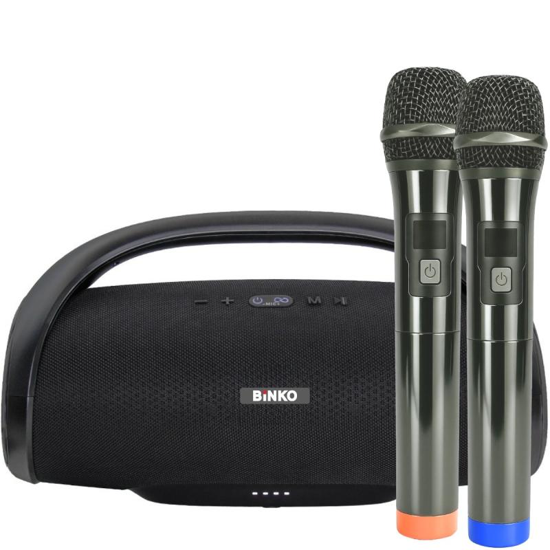 Binko Q-66X2 bluetooth-højttaler m/ 2 x trådløs mikrofon