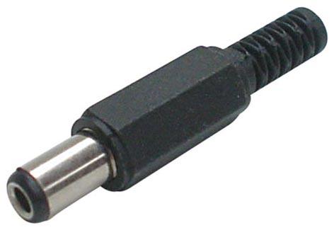 DC stik med kabel beskytter - Ø5,5 x 2,5 x 9mm
