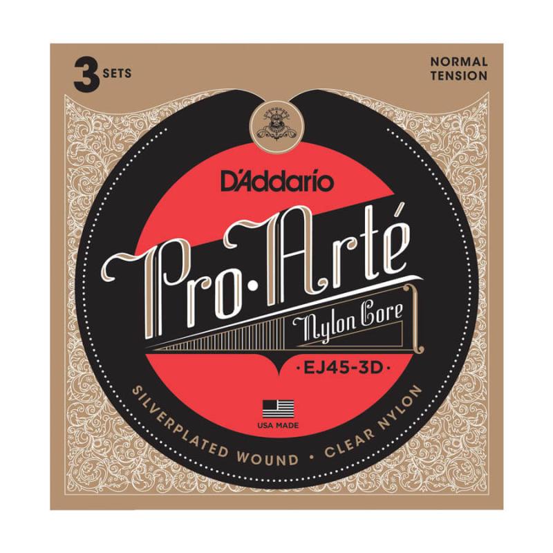 D'Addario EJ45-3D spansk guitar-strenge, normal tension (3 sæt)