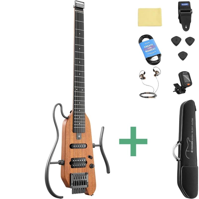 Donner HUSH-X silent el-guitar naturel
