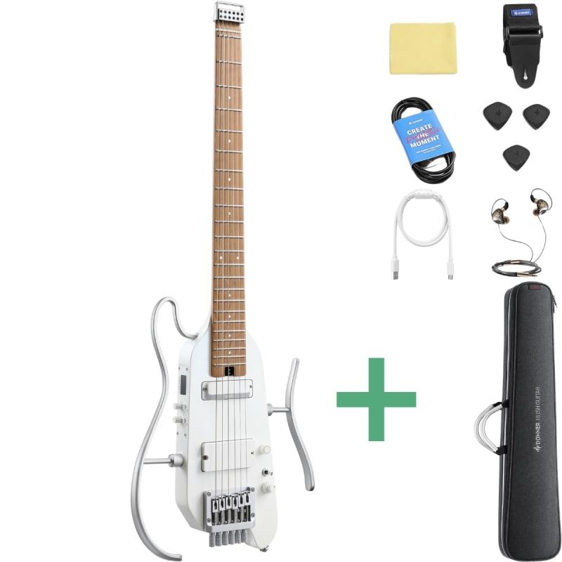 Donner HUSH-X PRO silent el-guitar hvid