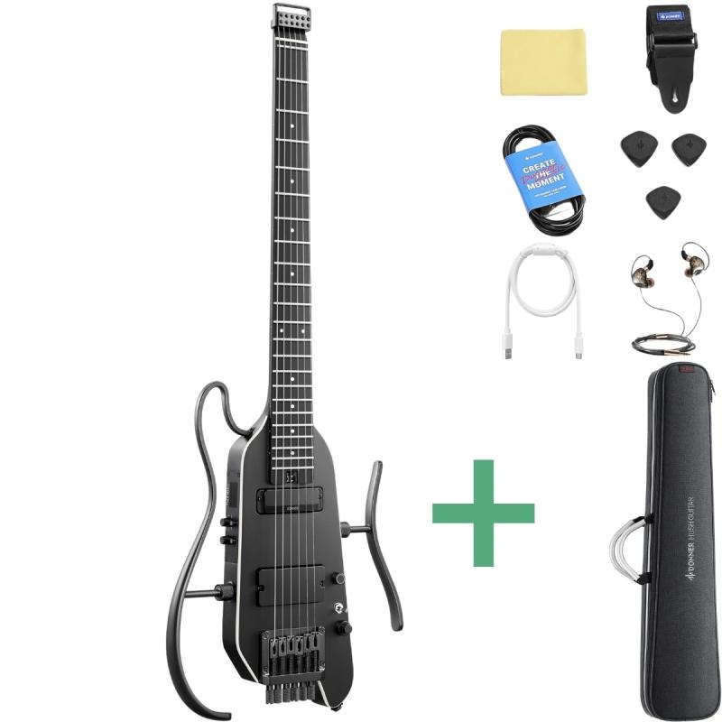 Donner HUSH-X PRO silent el-guitar black