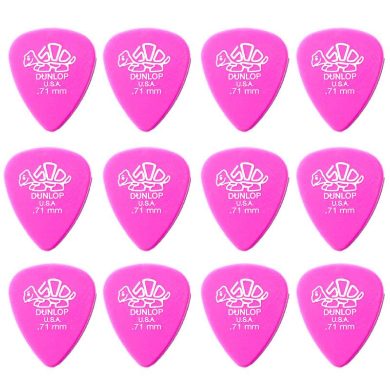 Dunlop Delrin 500 0,71 mm plektre (12 stk.)