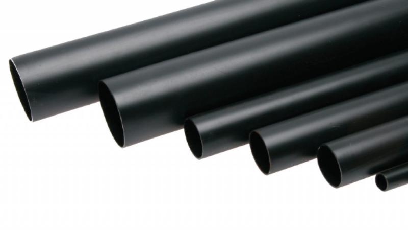 Krympeflex med lim - Sort 52/13mm