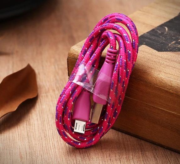 Micro-USB Kabel 1m i Pink/Lilla - Stærkt og Funktionelt