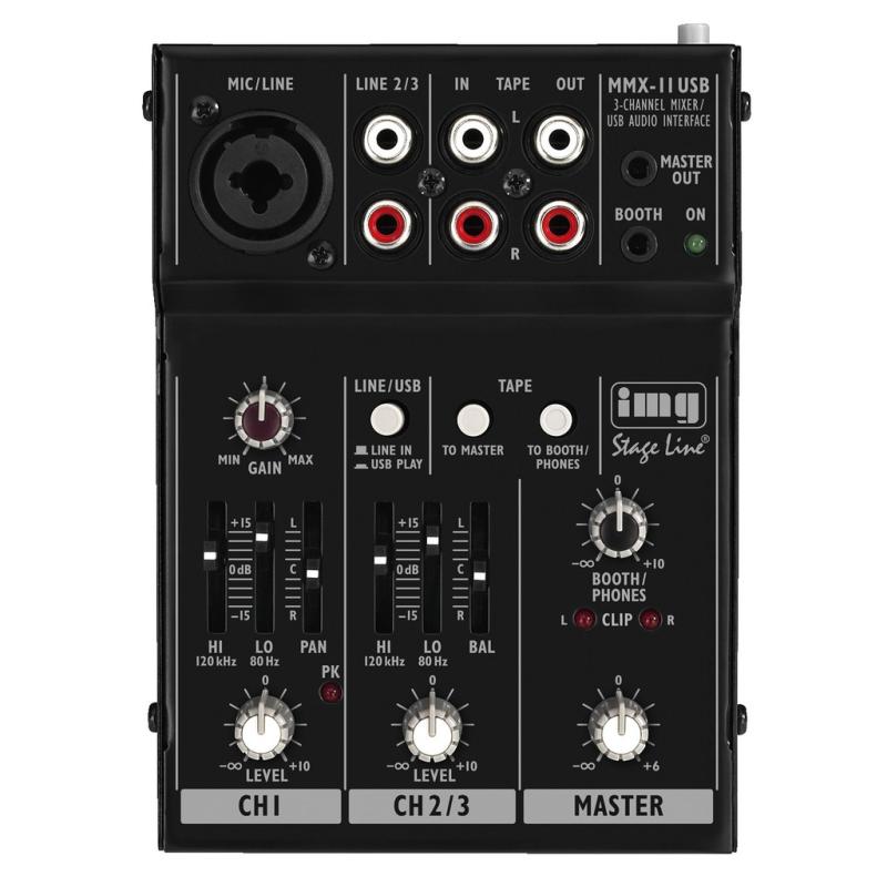 MMX-11USB 2-Kanals Mixer med USB Interface og Phantom Power