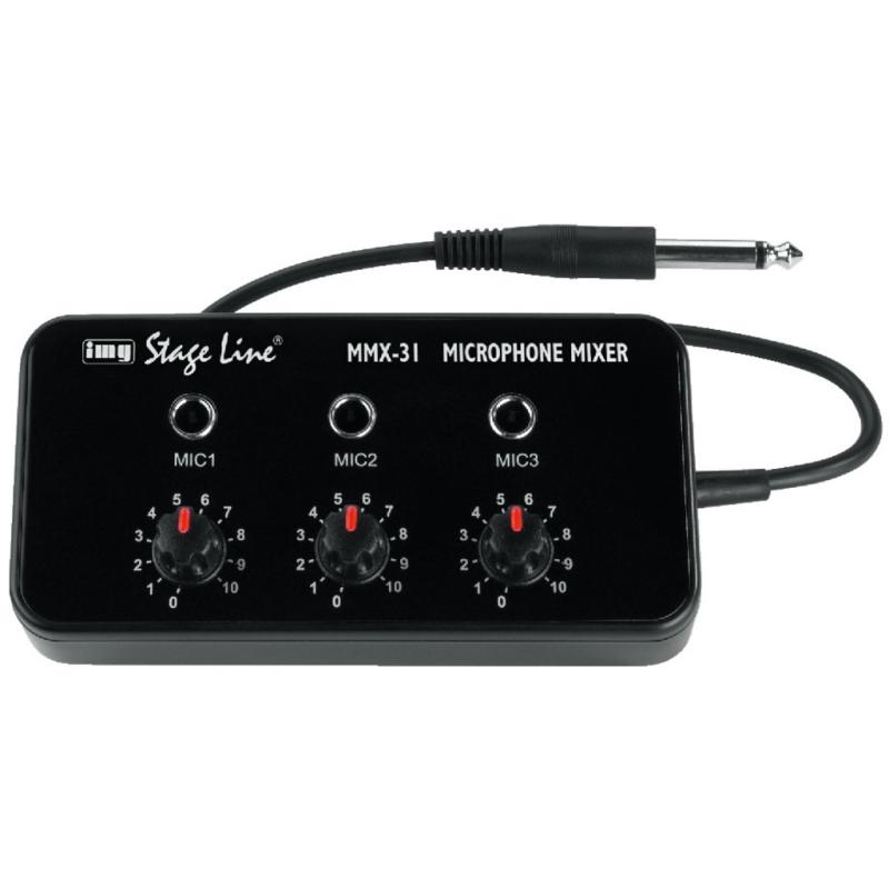 MMX-31 Mikrofonmixer Passiv - 3 Jack Indgange - Ingen Strøm Nødvendig
