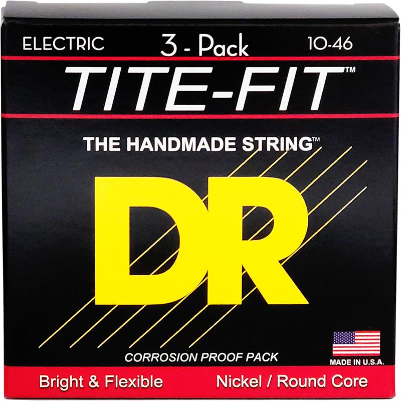 DR Strings MT-10-3PK Tite-fit el-guitar-strenge, 010-046 (3 sæt)