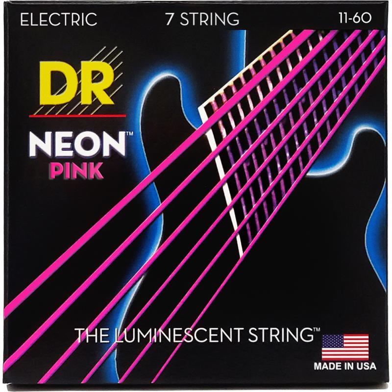 DR Strings NPE7-11, Hi-Def neon pink el-guitar-strenge, 011-060