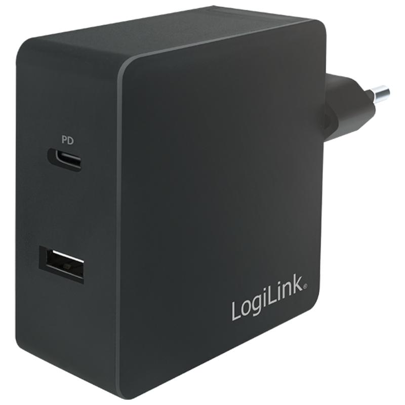 LogiLink Oplader - USB-C/USB-A - 65W - Sort