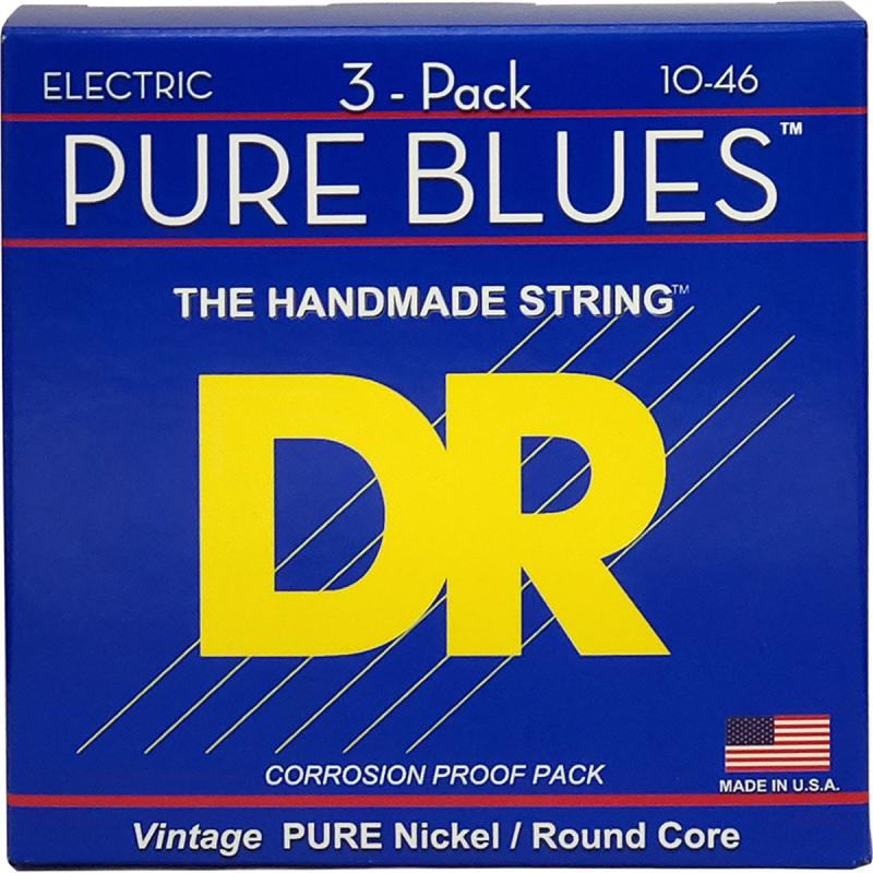 DR Strings PHR-10-3PK Pure blues el-guitar-strenge, 010-046 (3 sæt)