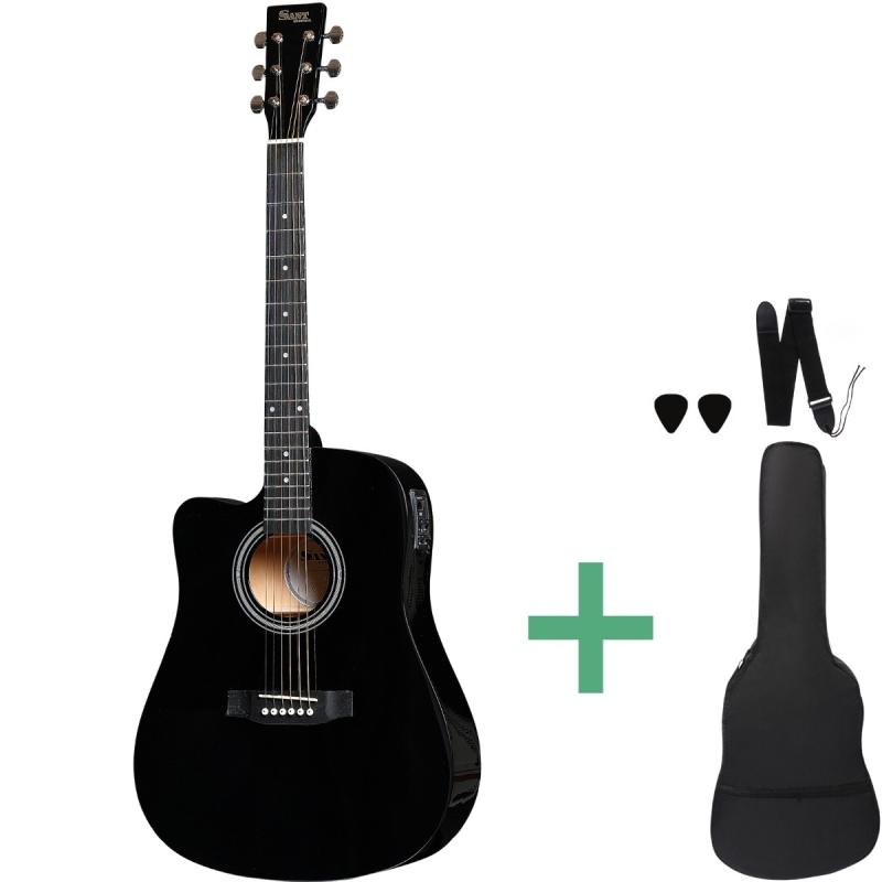 Sant Guitars AC-86EQL BK venstrehånds-western-guitar black