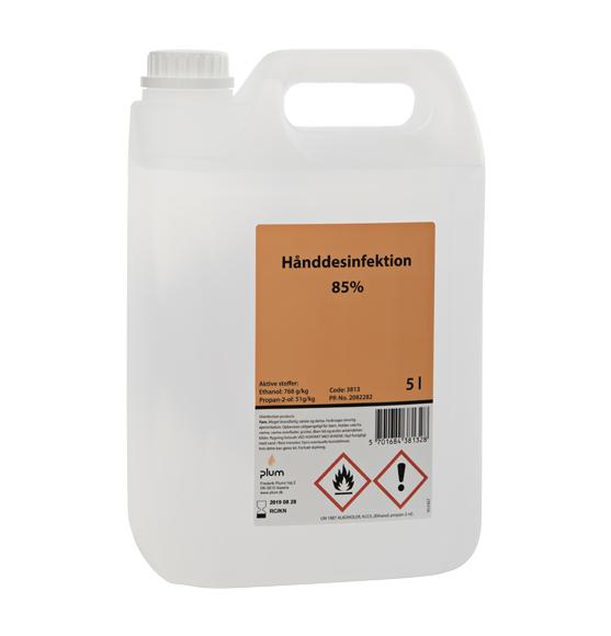 Håndsprit - Plum 3813 Hånddesinfektion flydende 85% - 5 liter dunk.