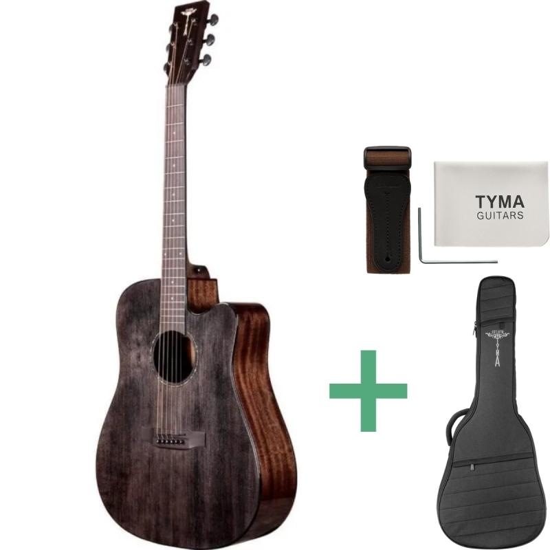 Tyma D-3CE BKS western-guitar black
