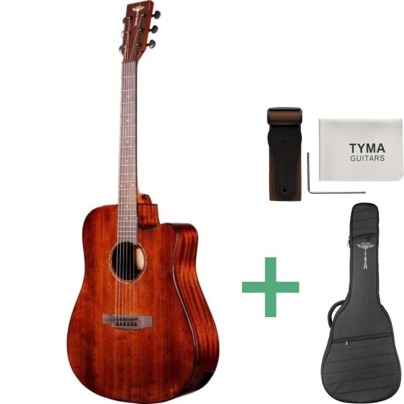 Tyma D-3CE RS western-guitar brun