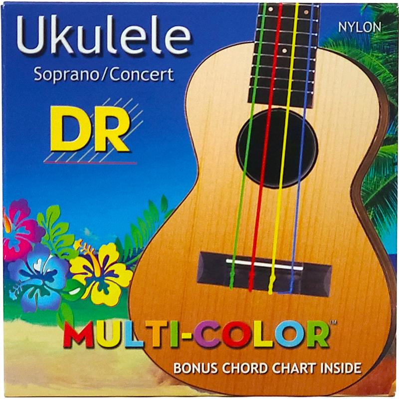 DR Strings UMCSC Mulitcolor sopran/concert ukulele-strenge
